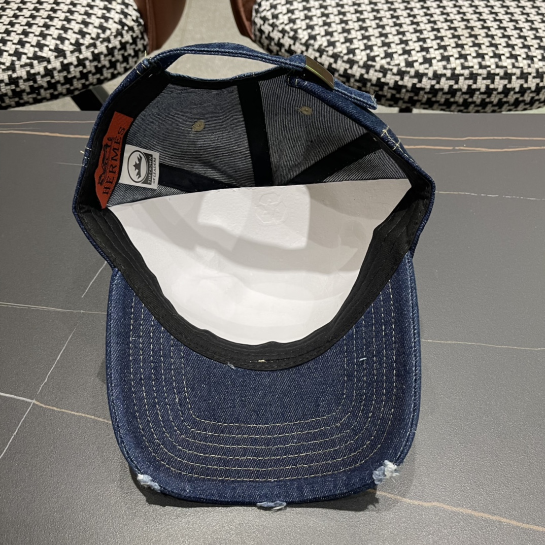  新款出货 HERMÈS (爱马仕)最新款牛仔棒球帽，时尚帅气质量超赞！