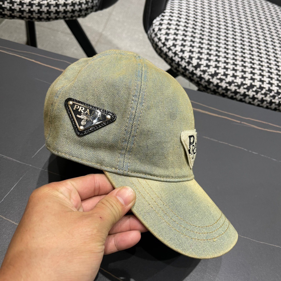 普拉达Prada2024牛仔棒球帽必留款好看日常刚需颜色完美帽型正点简直谁戴都好看质量超赞时尚百搭