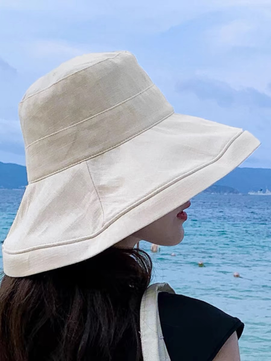Chanel香奈儿2024新款棉麻大帽沿渔夫帽爽朗阳光最适合假期出游的一款_料子轻盈透气帽型很显脸小这款