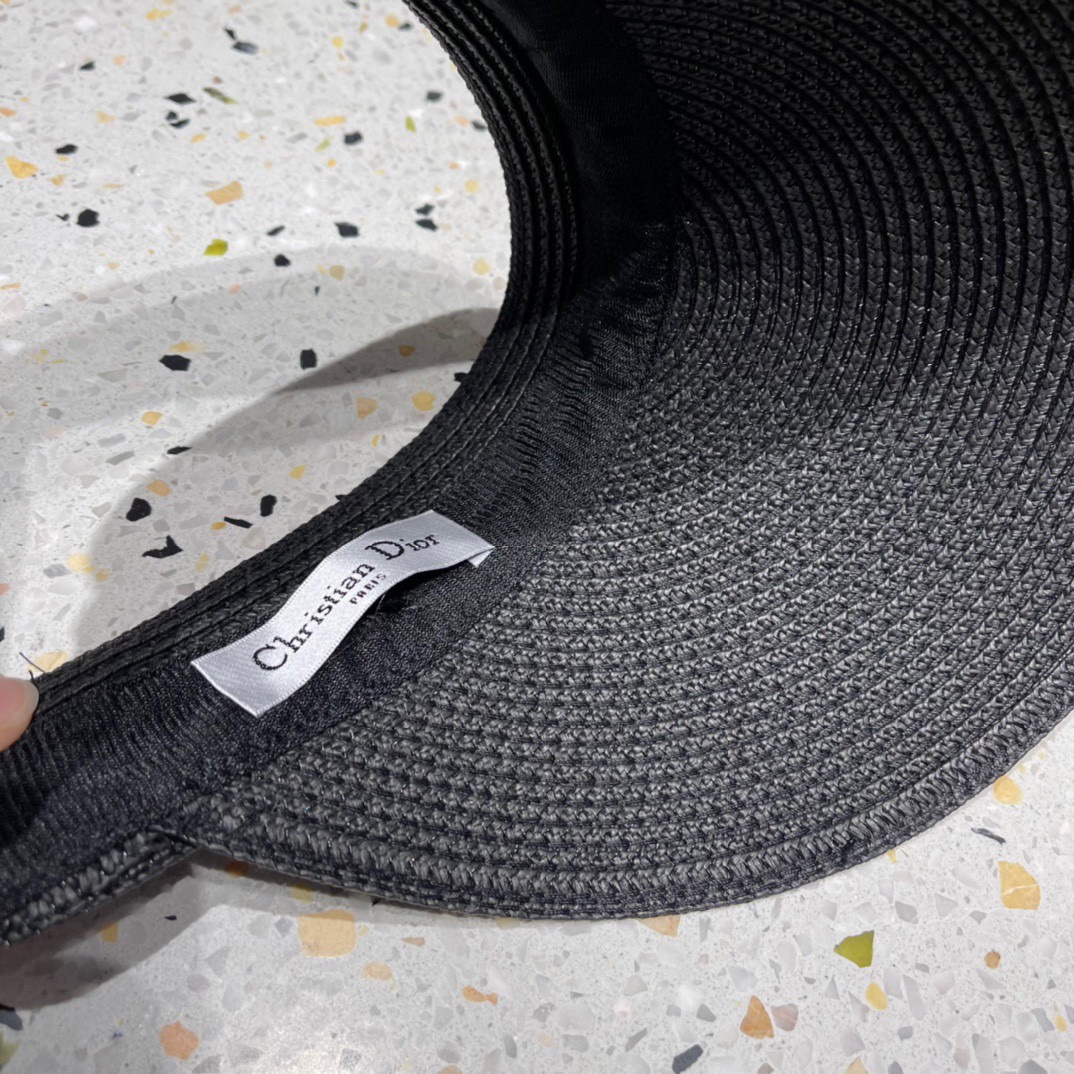 迪奥Dior原单空顶草帽鸭舌帽个性大牌范重工定制遮阳防晒帽