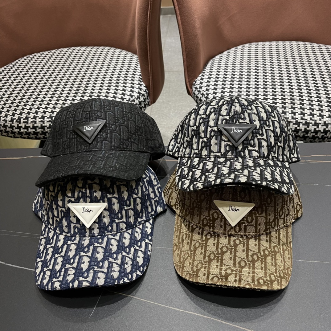 , Dior (Dior) nueva gorra de béisbol original, molde 1:1, tela de satén original + cuero de primera capa, interior de a…