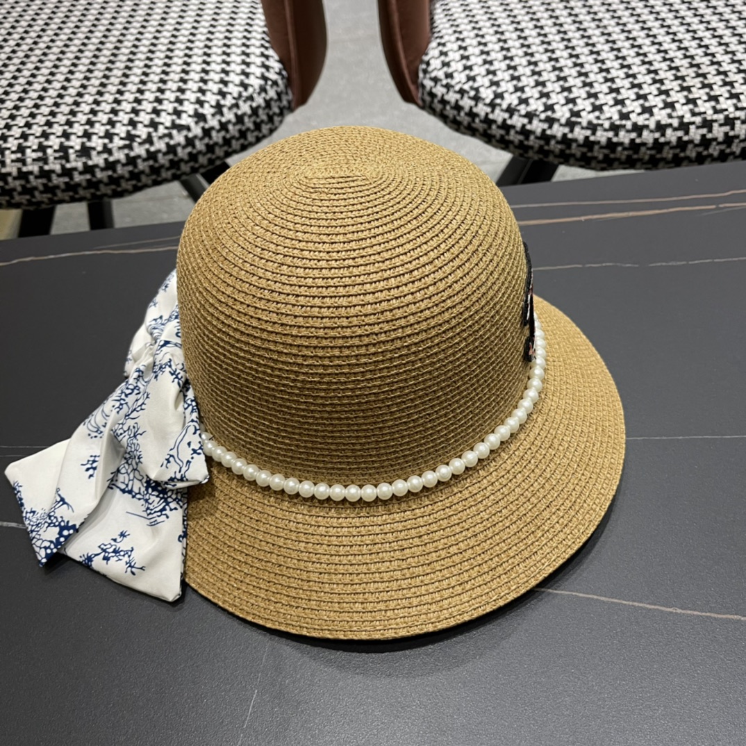 Chanel2024新款香奈儿名媛风草帽沙滩️帽头围57cm