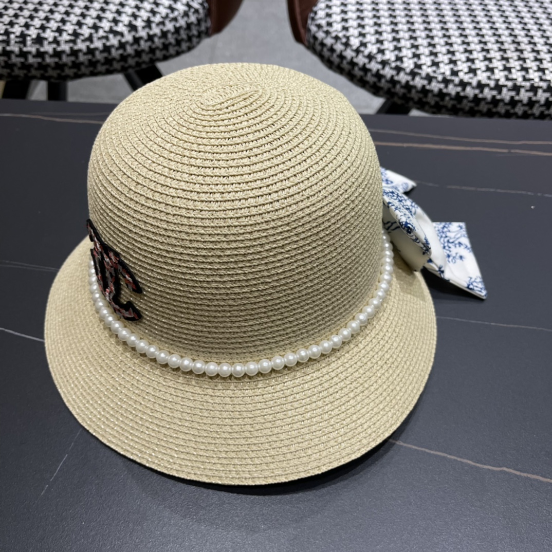 Chanel2024新款香奈儿名媛风草帽沙滩️帽头围57cm