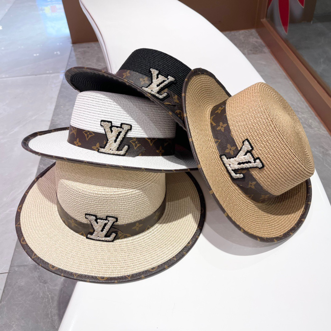 Sombrero de paja LV路易威登, nuevo estilo 2023 imprescindible para muchos amantes de la moda, tejido de paja fina, ideal pa…