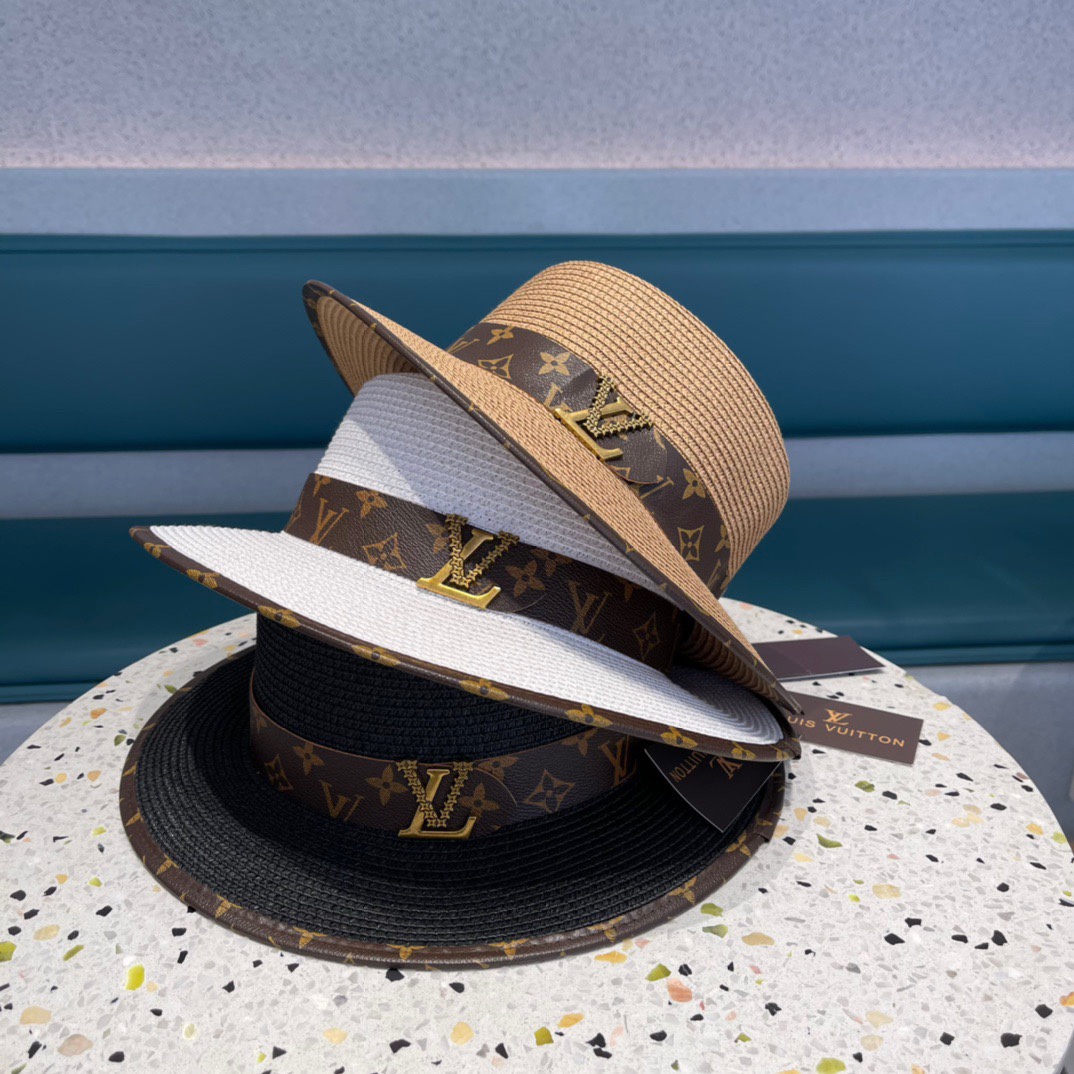 Louis Vuitton * LV sombrero de paja, imprescindible para muchos amantes de la moda, material de paja fina importada, te…