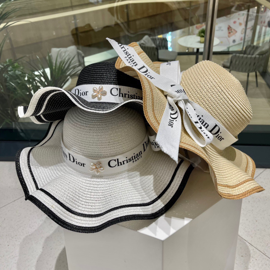 Sombrero de paja de verano 2023 de Celine, sombrero para el sol, sombrero de playa, sombrero de sol plisado, talla de c…