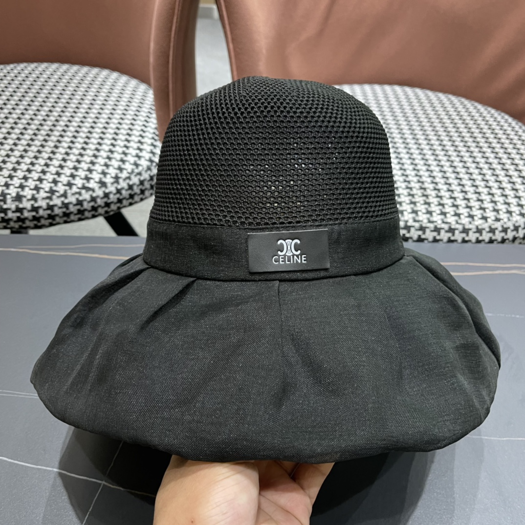 CELINE赛琳渔夫帽 女春夏韩版百搭显脸小遮阳盆帽大檐帽