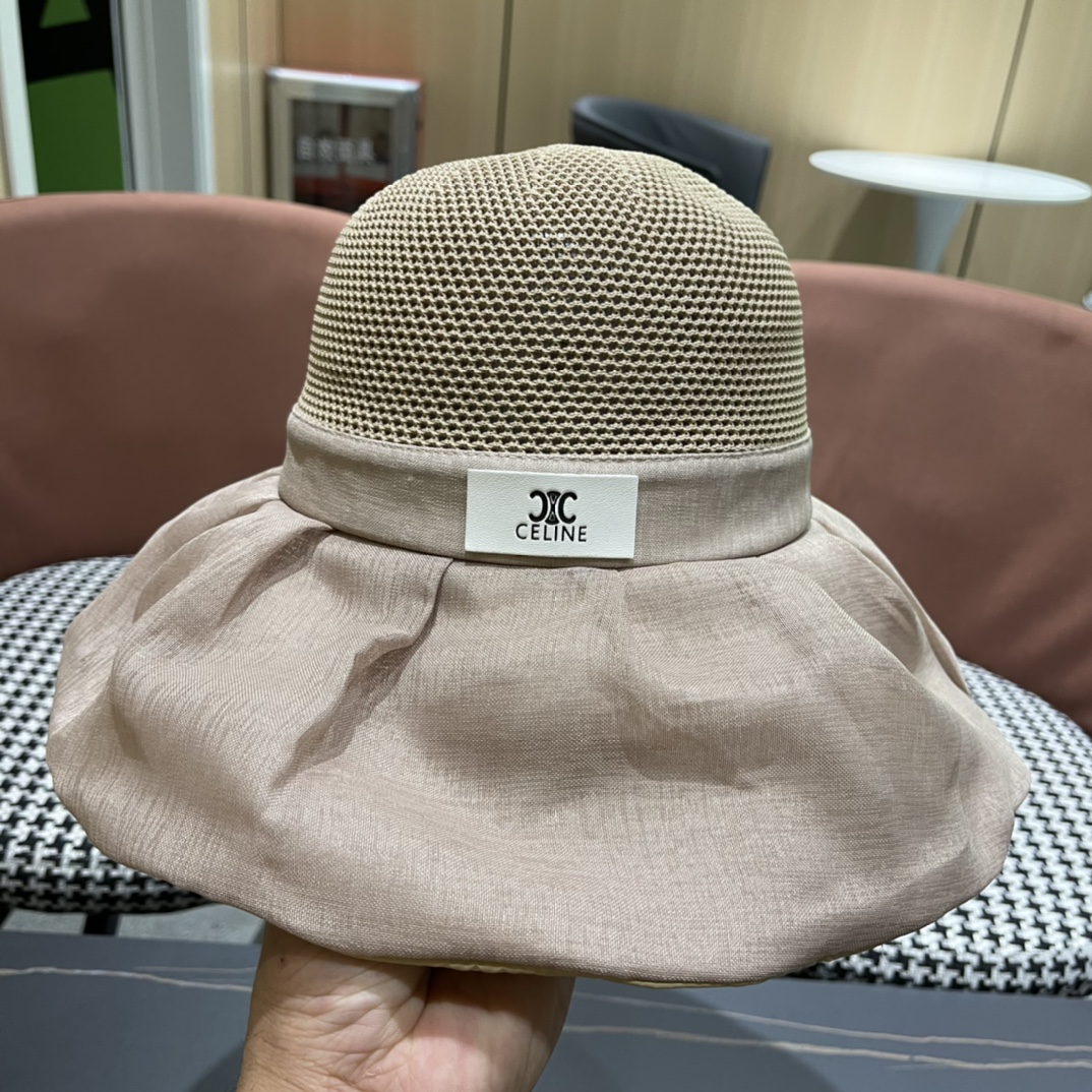 CELINE赛琳渔夫帽 女春夏韩版百搭显脸小遮阳盆帽大檐帽