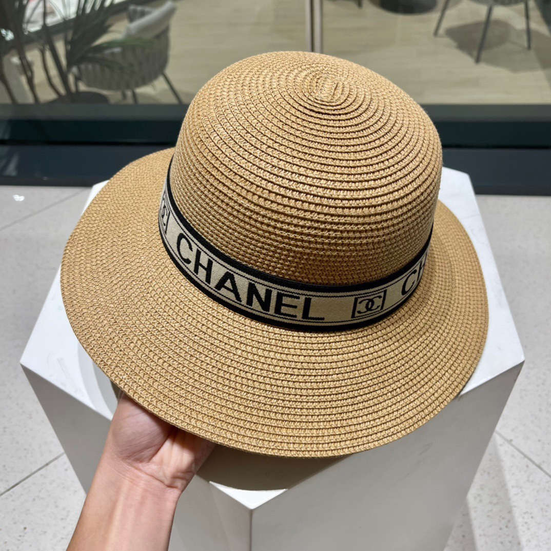 Chanel香奈儿 春夏季新款草帽，沙滩太阳帽，细草制作，头围57cm
