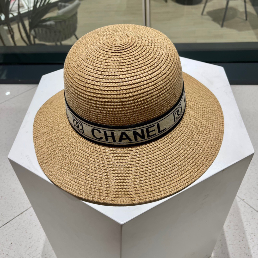 Chanel香奈儿 春夏季新款草帽，沙滩太阳帽，细草制作，头围57cm