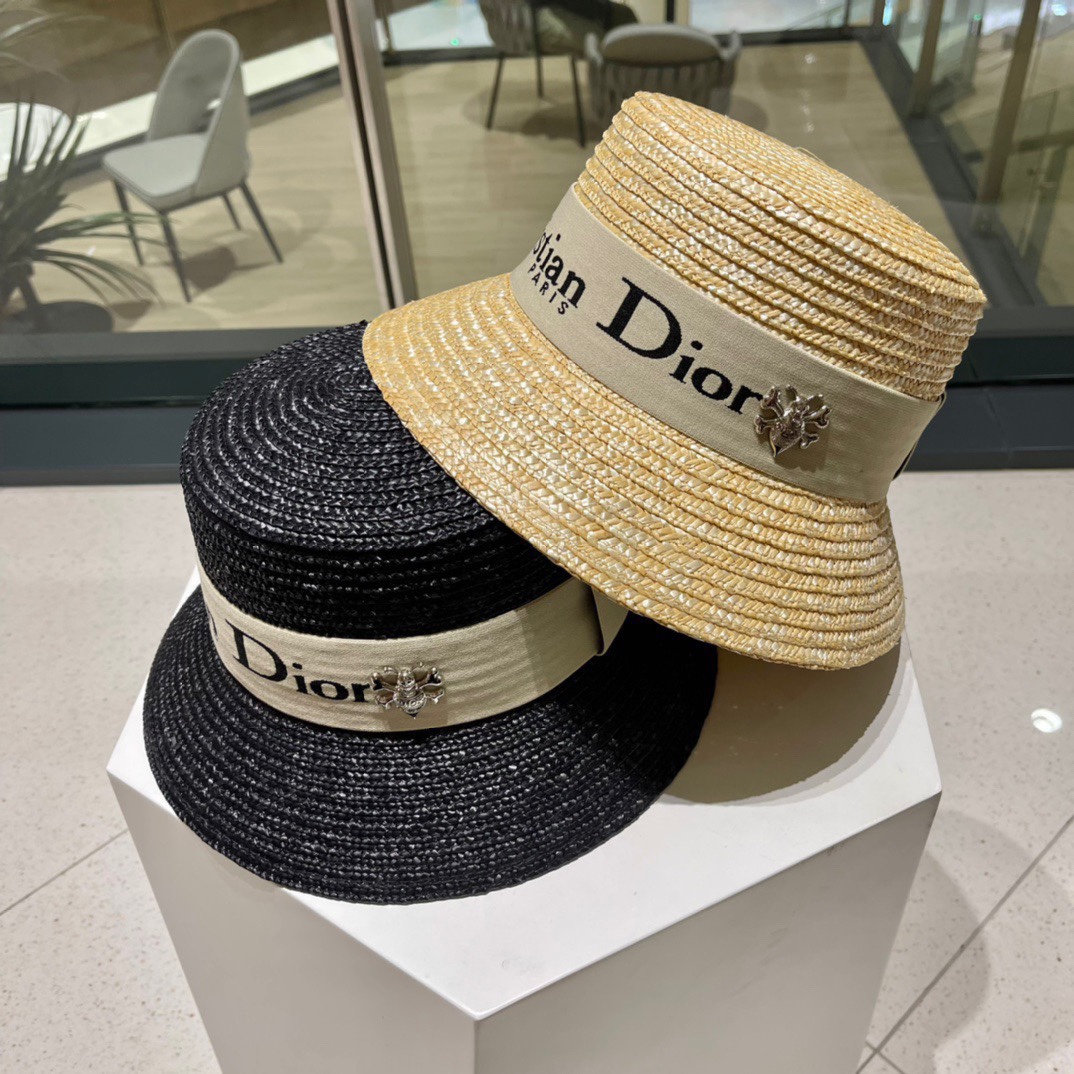 Sombrero de paja oficial de Dior, de alta densidad, ¡un sombrero de paja con mucho gusto! ¡La primera opción para salir…