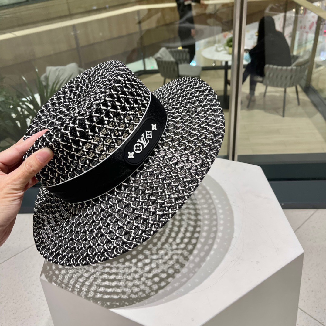  LV路易威登草帽，设计，老花织带，名媛风