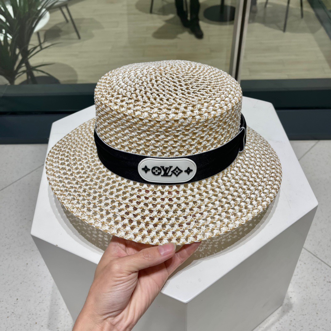  LV路易威登草帽，设计，老花织带，名媛风