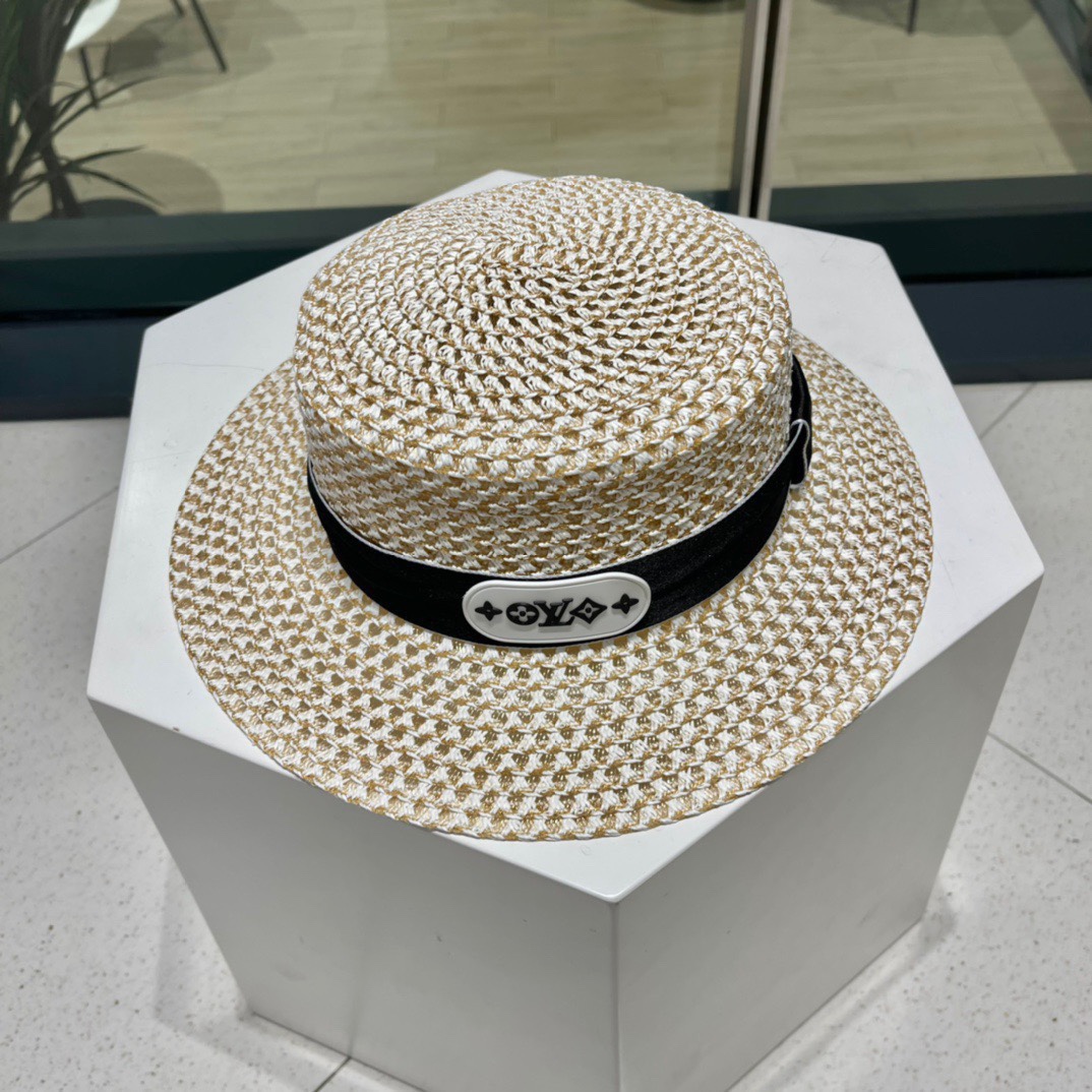  LV路易威登草帽，设计，老花织带，名媛风