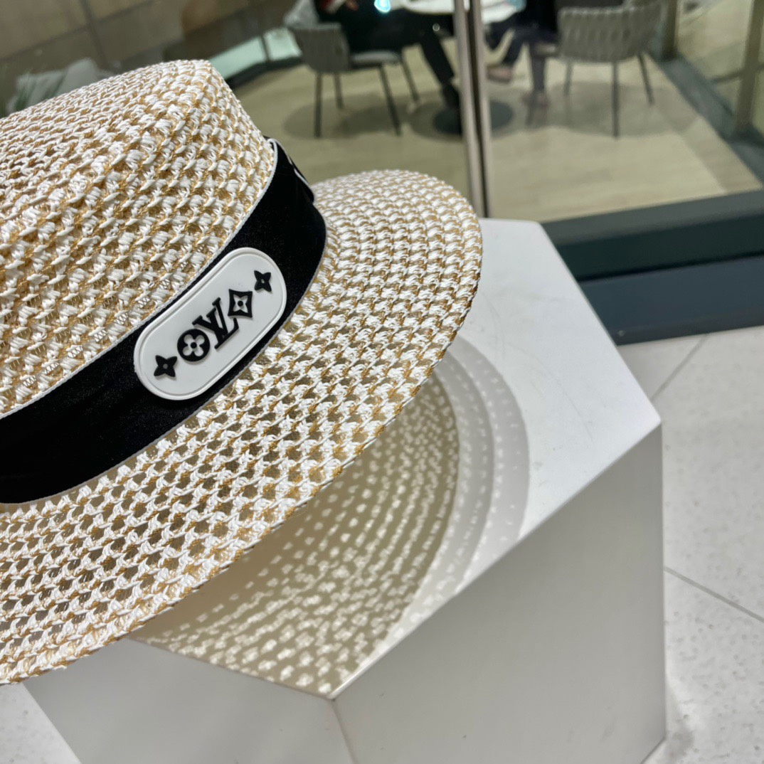  LV路易威登草帽，设计，老花织带，名媛风