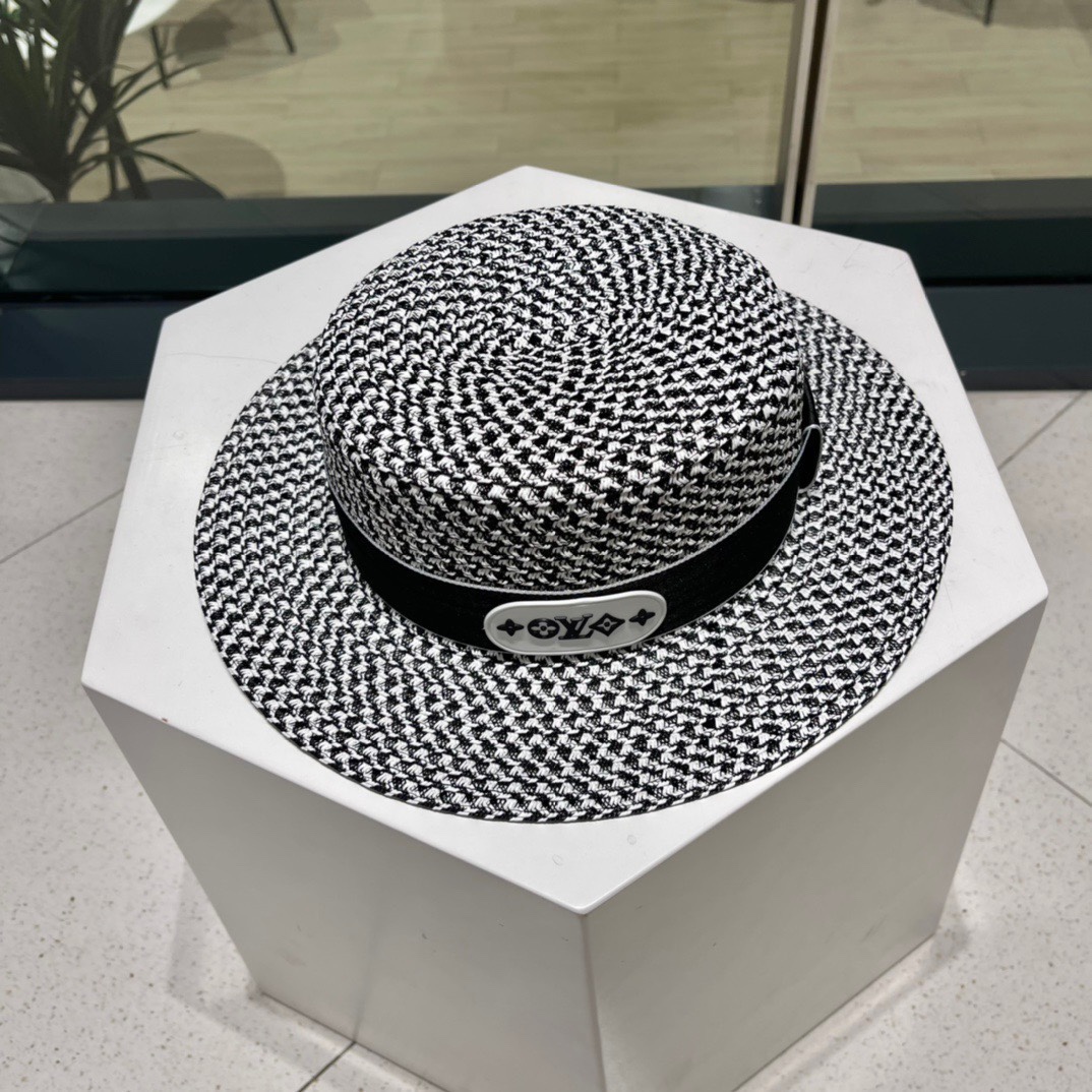  LV路易威登草帽，设计，老花织带，名媛风