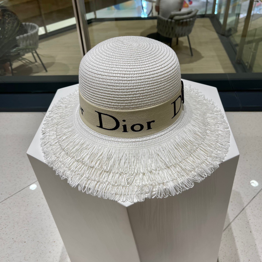 迪奥Dior2024新款草帽有质感的单品须边设计上脸真的超赞不挑脸型遮阳渔夫帽型