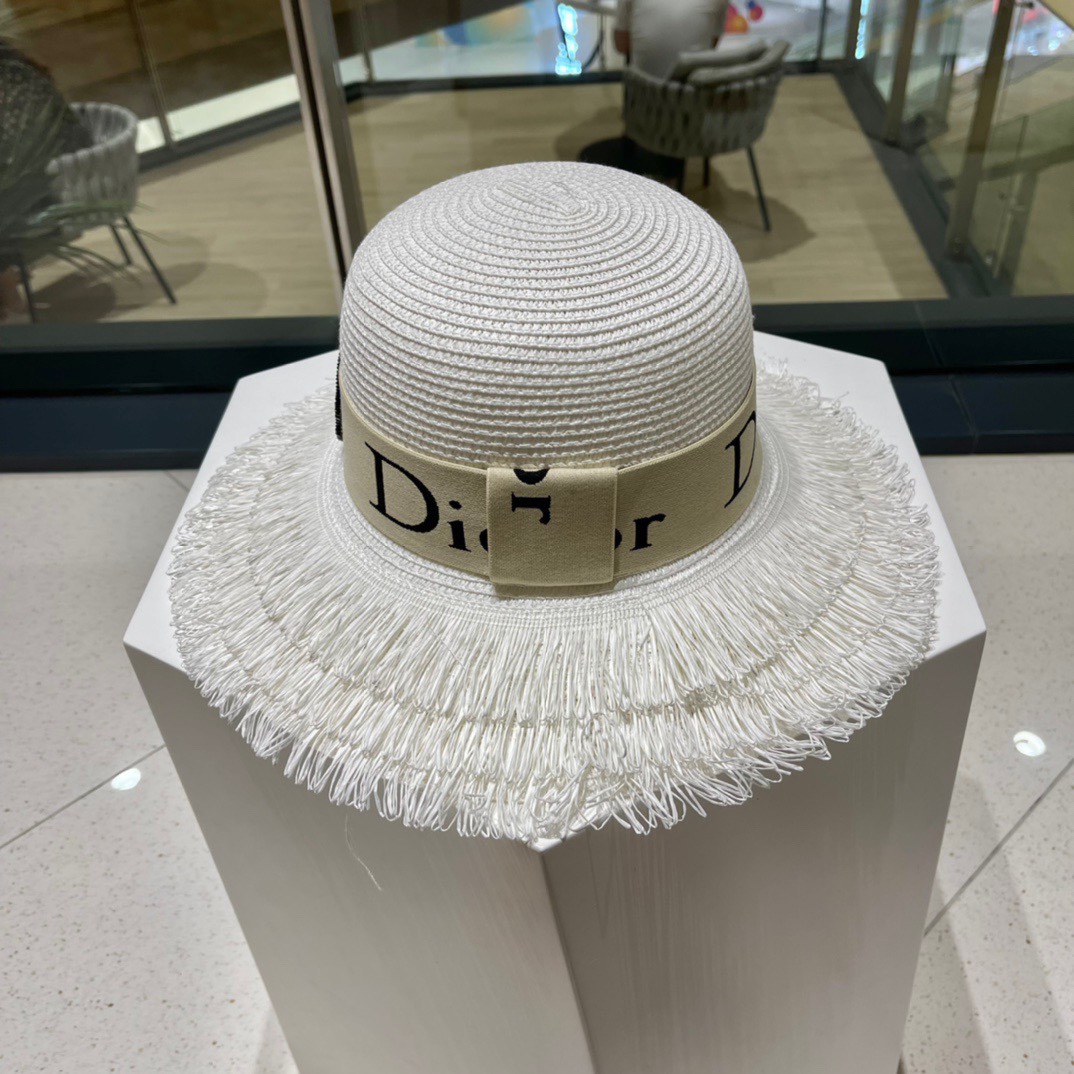 迪奥Dior2024新款草帽有质感的单品须边设计上脸真的超赞不挑脸型遮阳渔夫帽型