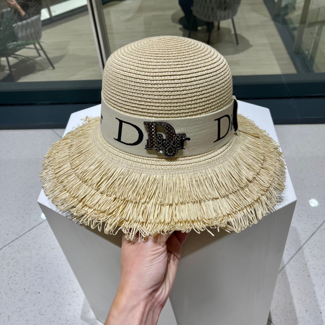 迪奥Dior2024新款草帽有质感的单品须边设计上脸真的超赞不挑脸型遮阳渔夫帽型