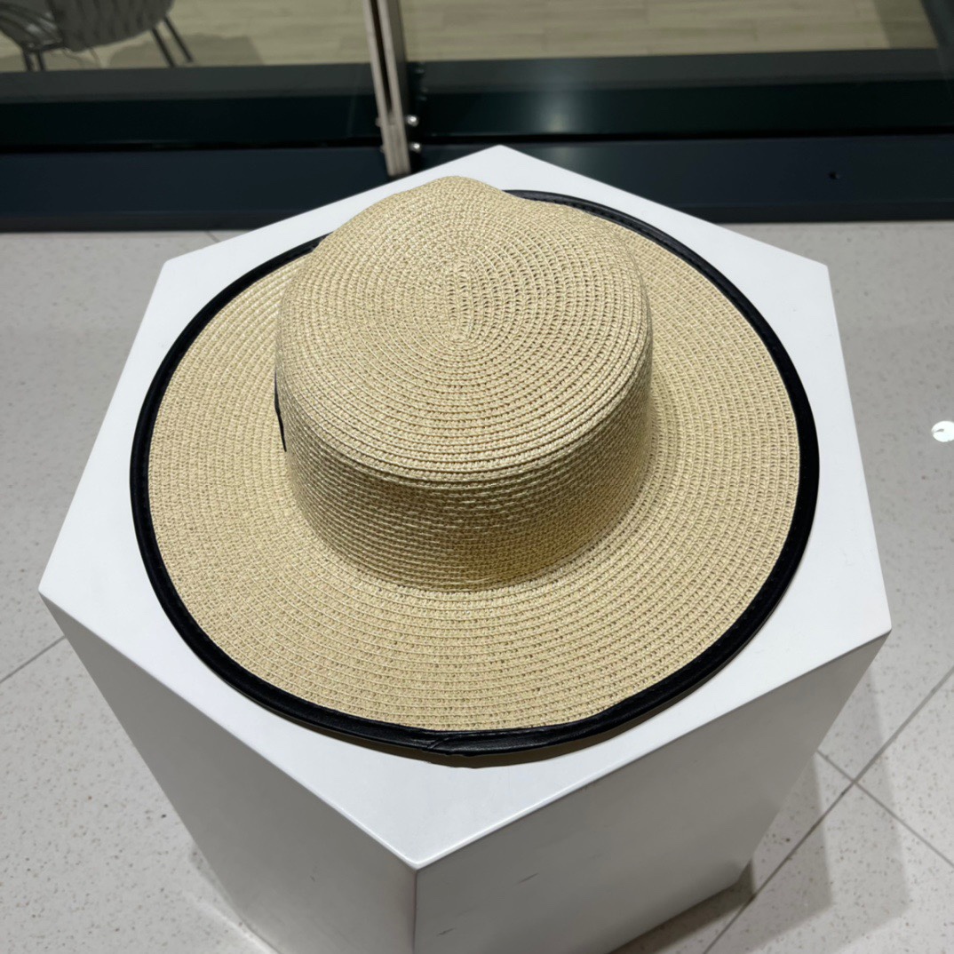 【DIOR迪奥】新款草编平顶遮阳草帽盆帽🤩沙滩风，简约大方，百搭单品～出街首选，新款帽型超美腻，新品上架