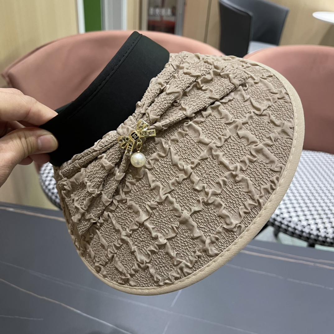 【Chanel香奈儿】夏季新款小香风亮片遮阳帽空顶帽，大牌出货，