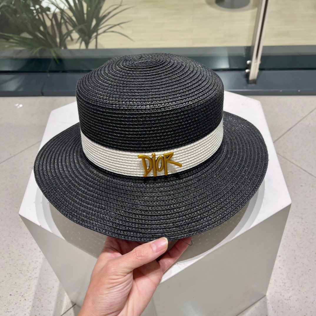 Dior迪奥新款草帽，名媛风礼帽，头围57cm