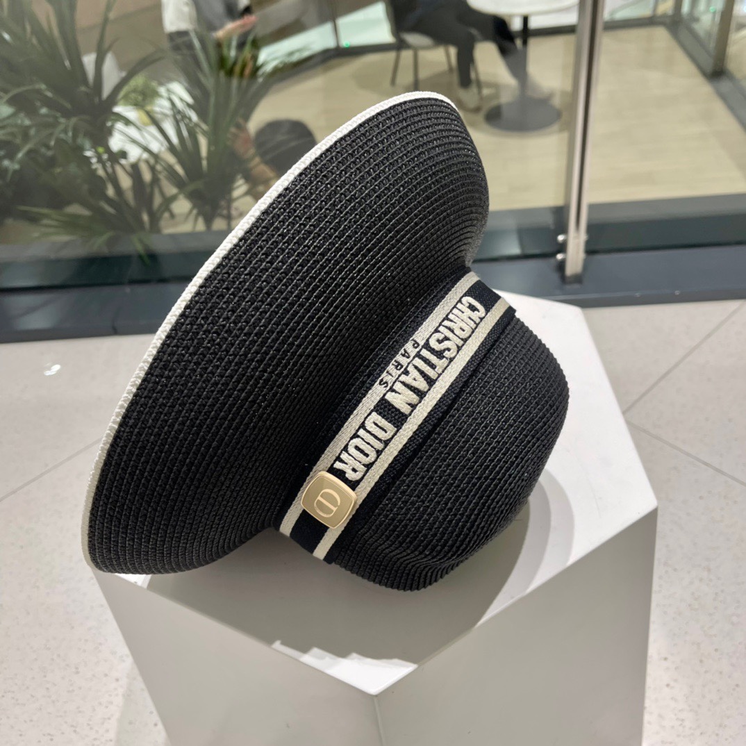 【DIOR迪奥】早春新款韩版休闲大帽檐草编遮阳草帽🤩沙滩风，简约大方，百搭单品～出街首选，新款帽型超美腻