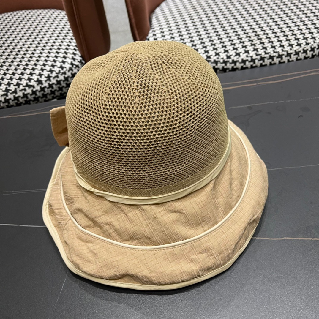  GUCCI古奇 新款韩版百搭遮脸防晒帽户外防紫外线蝴蝶结夫帽