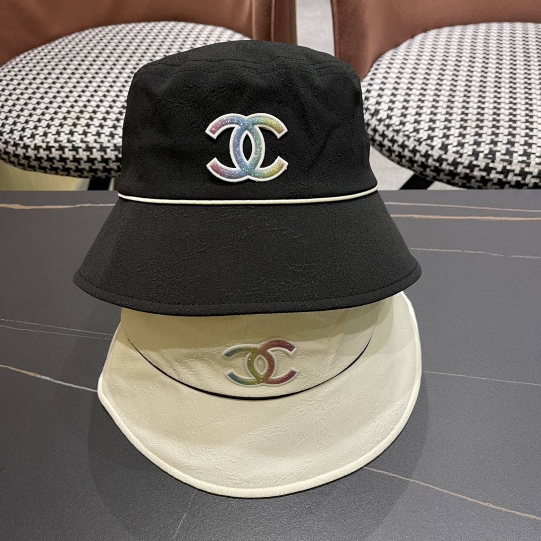 Chanel 香奈儿 nuevo sombrero de pescador, soleado y brillante, perfecto para vacaciones, sombrero de pescador, sombrero de…