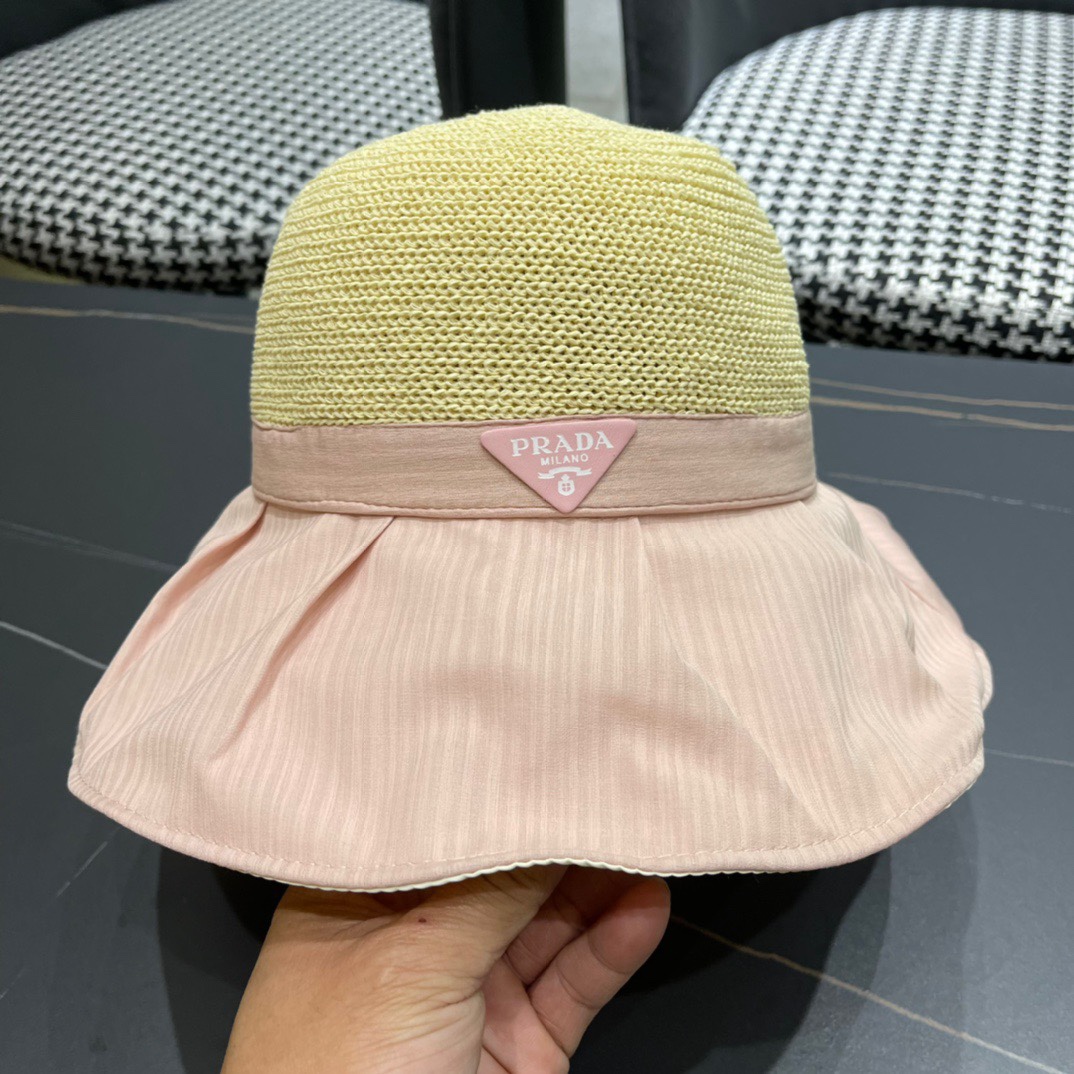 【PRADA普拉达】最新大桶遮阳渔夫帽，日常款超好搭配，出街单品