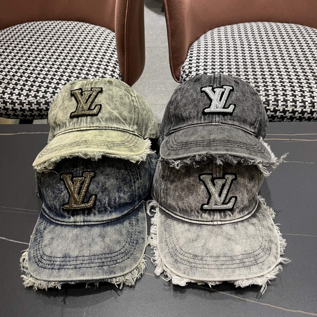 Nueva gorra de béisbol de mezclilla de LV Louis Vuitton, calidad excelente, circunferencia de cabeza base 56, ajustable…