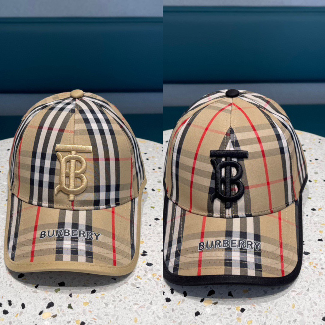 Burberry gorra de béisbol bordada original de la web oficial, estilo retro de cuadros 2021, artículo de moda para todas…
