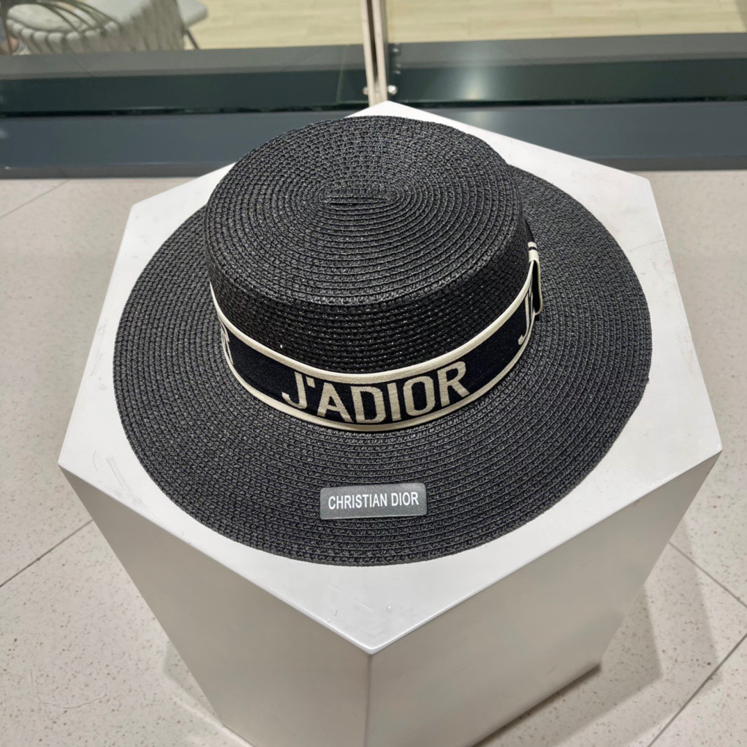 NO:202444,DIOR early spring new style, webbing flat top straw hat, Hepburn retro fashion, goddess temperament items, essential hats, fisherman hat, baseball hat, knit hat, hat, dior, dior, espadrilles, hats19860909DIOR迪奥早春新款 织带平顶草帽 赫本复古时尚 女神气质单品,出游必备帽子渔夫帽棒球帽针织帽,帽子,dior,dior,espadrilles,hats,hat