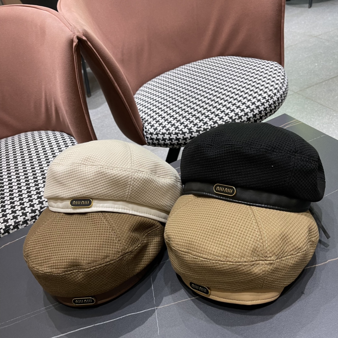 Nuevo boina de la serie MIUMIU 2024, artículo de moda popular en INS, sombrero de pescador, gorra de béisbol, gorro de …