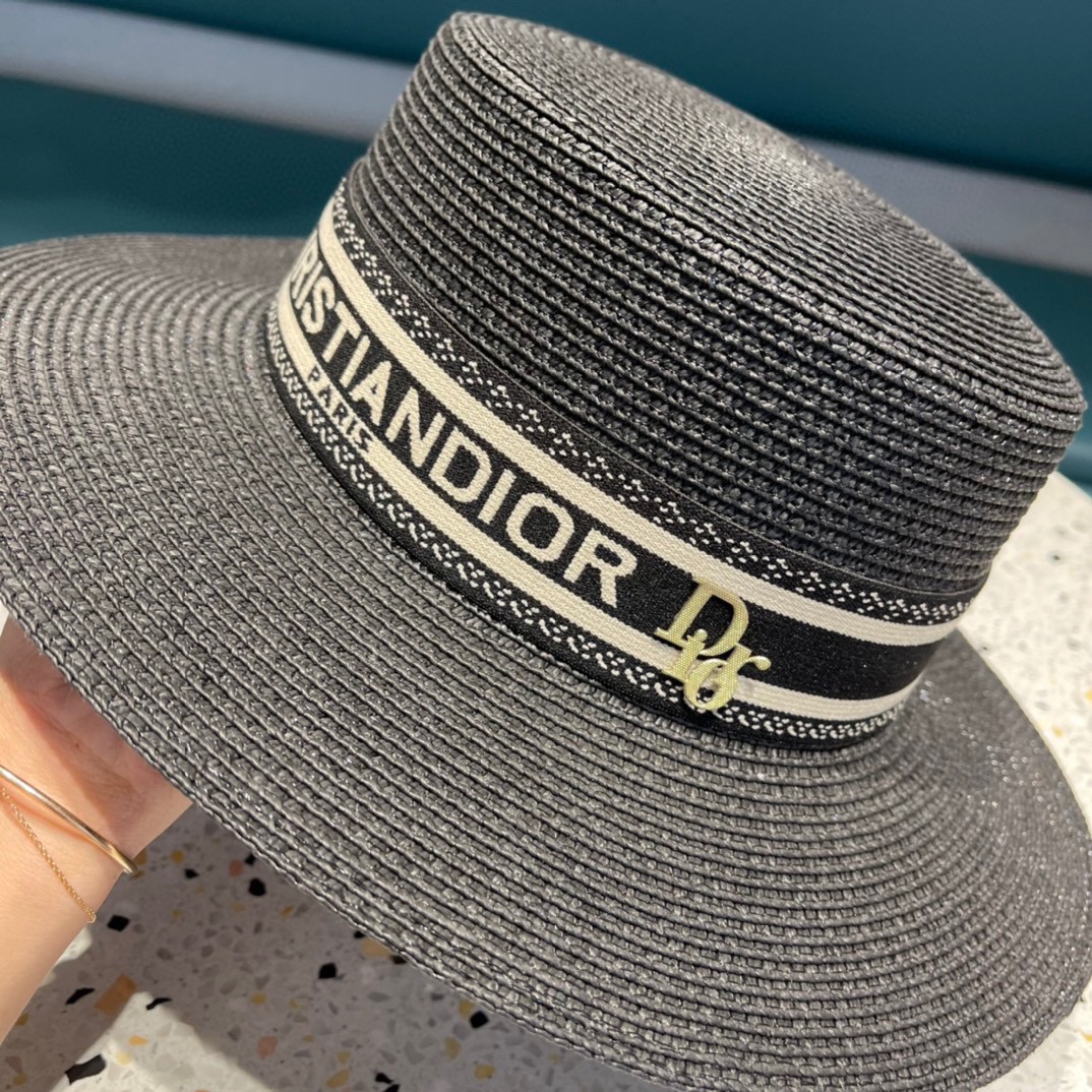 【DIOR迪奥】爆款织带草编草帽礼帽🤩细节控，简约大方，百搭单品～出街首选，新款帽型超美腻