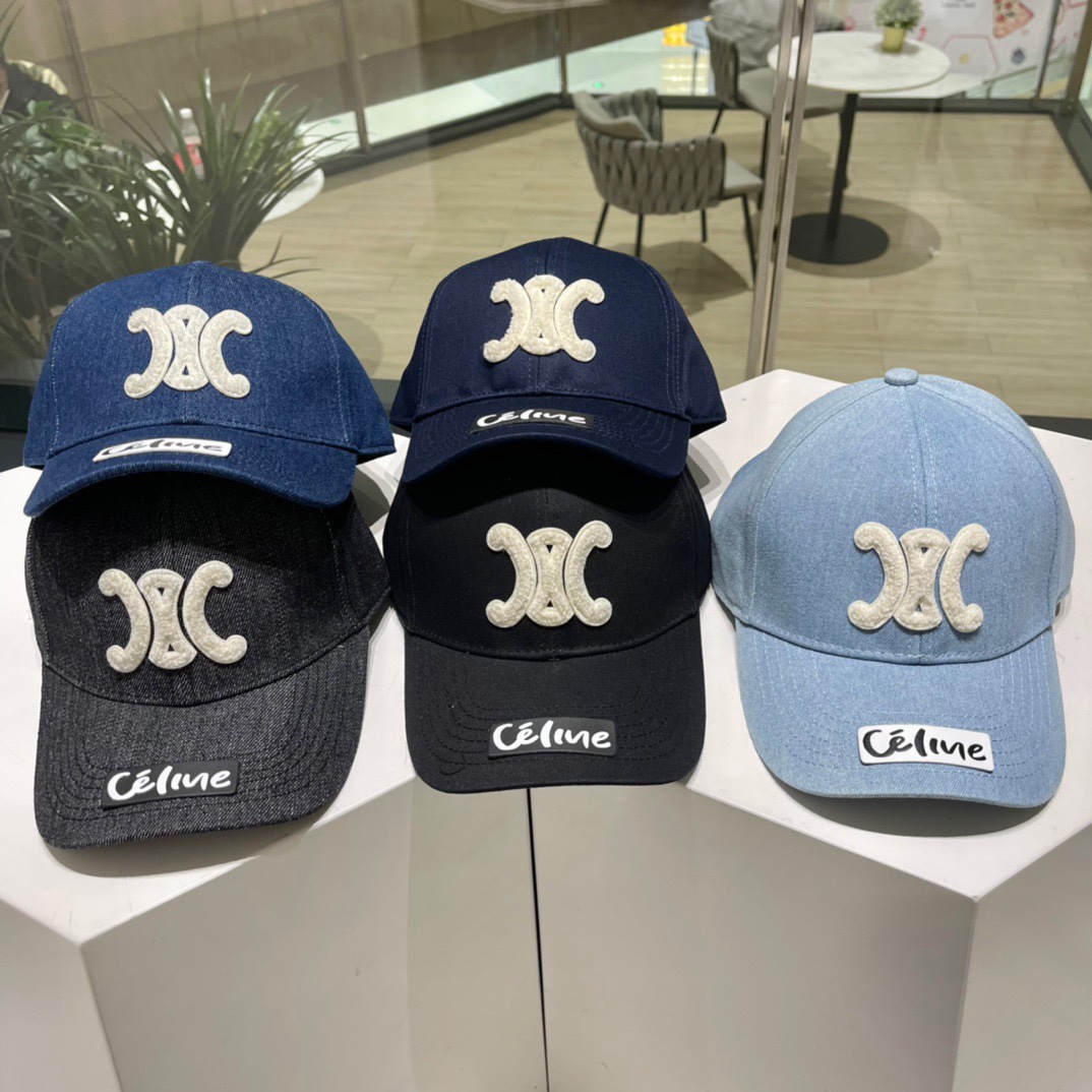 【CELINE赛琳】Gorra de béisbol de mezclilla de primavera/verano 2024 🧢, imprescindible para salir, combina muy bien, ¡cómp…