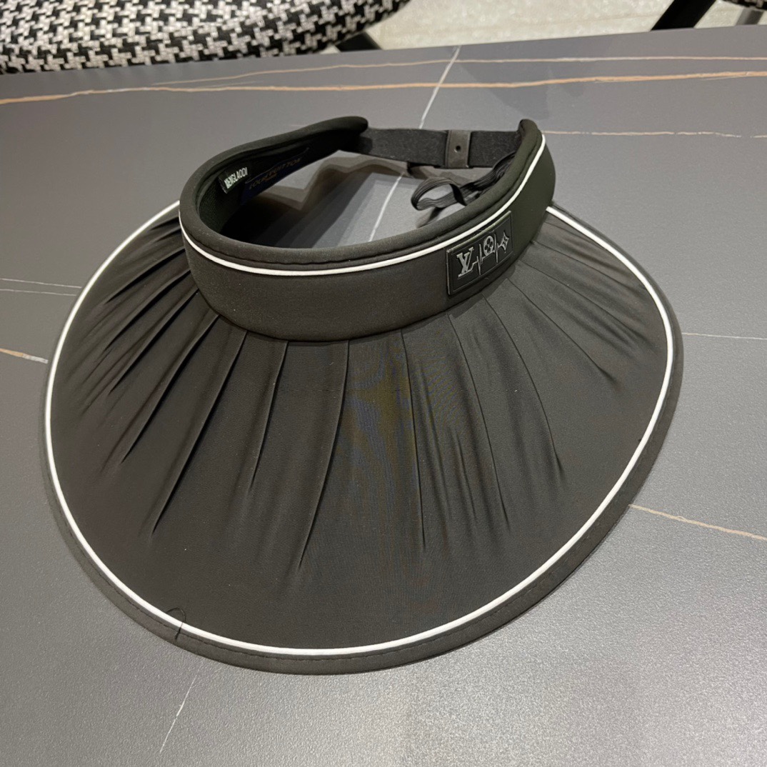 [LV Louis Vuitton] Sombrero de ala ancha sin copa para hombre y mujer de verano 2024, salida de marca grande.