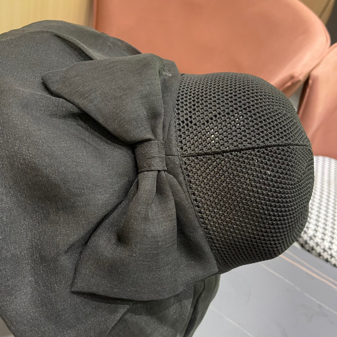  Celine 赛琳2024新款遮阳渔夫帽防晒沙滩盆帽潮女蝴蝶结大檐布帽沿帽子好看