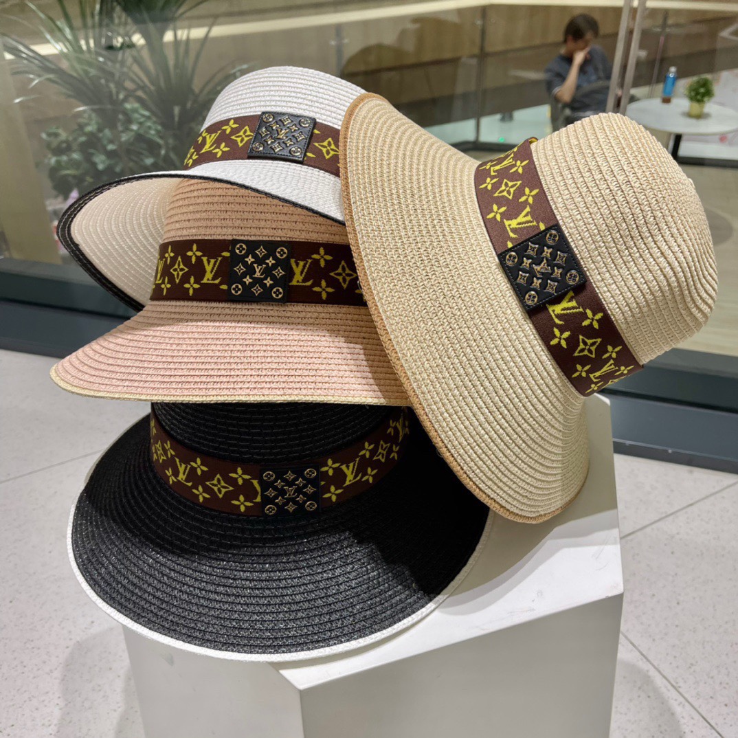 Nuevo sombrero de paja clásico de LV 2023, sombrero de cuenco, sombrero de paja, elegante 🤩 simple y elegante, artícul…