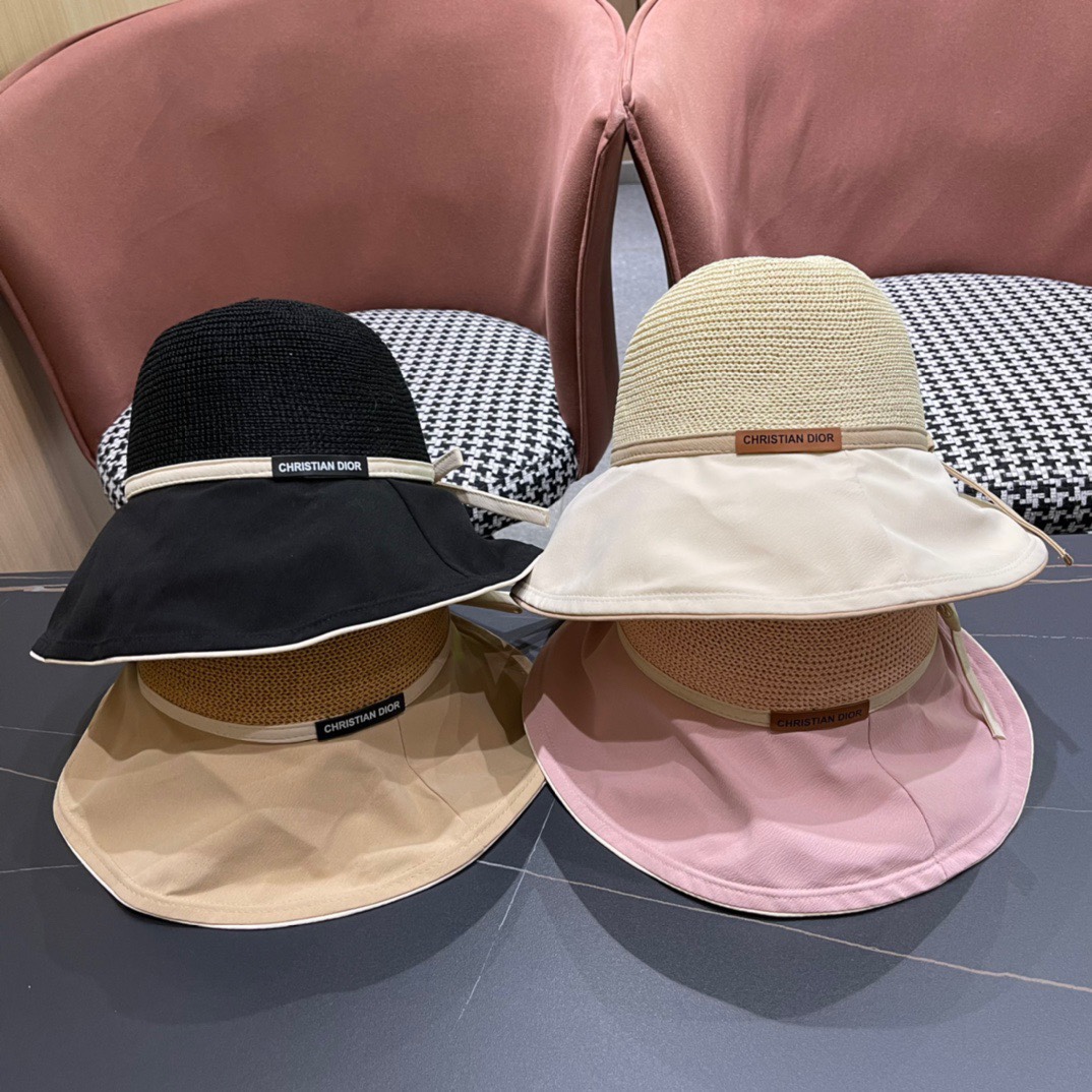 DIOR Dior 2024 nueva mujer verano transpirable protección solar sombrero para sol cara pequeña
