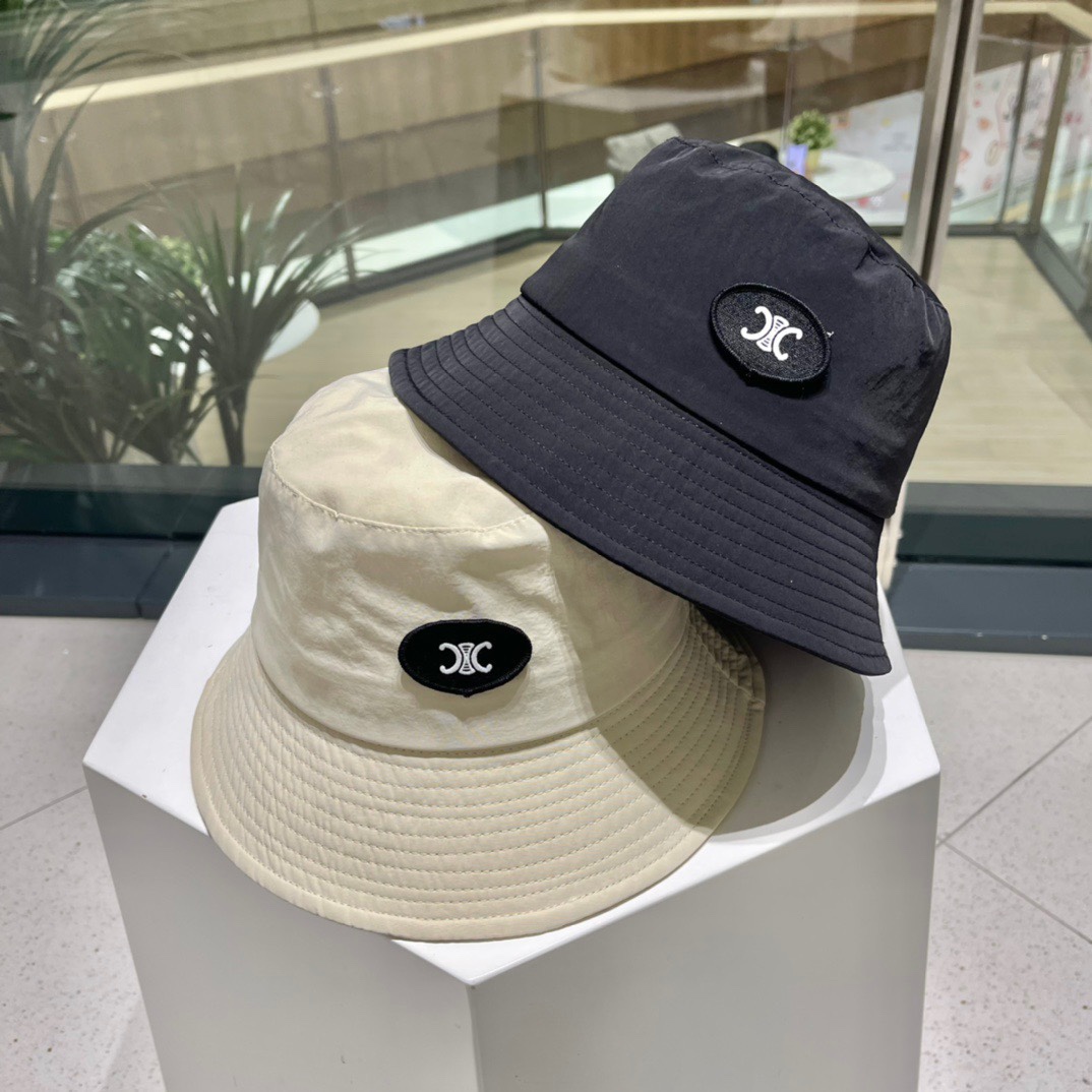 CELINE Celine sombrero de pescador de alta versión nuevo modelo con bordado simple, estilo japonés y coreano, ¡combina …