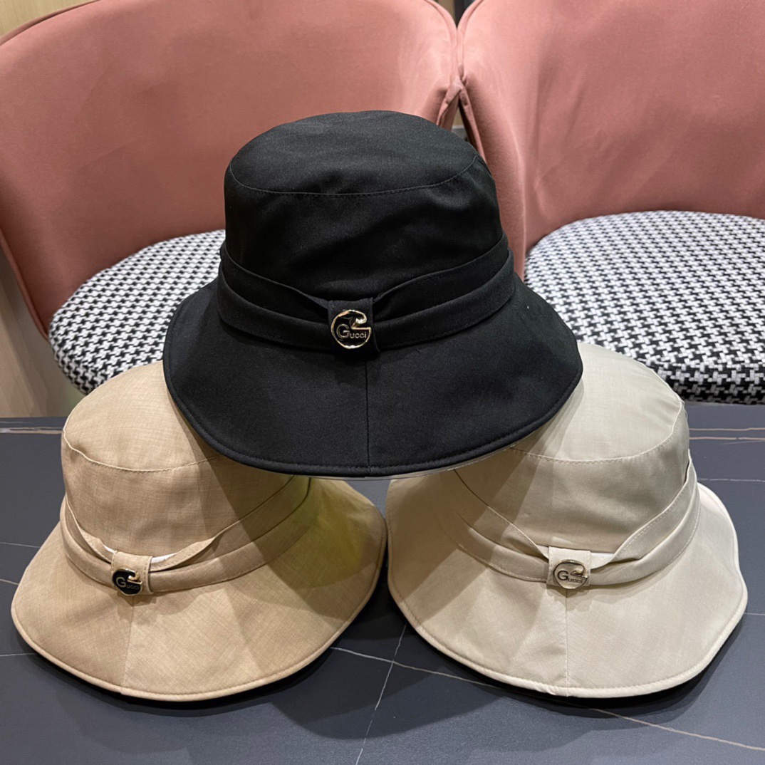 GUCCI Gucci 2024 nuevo estilo coreano versátil sombrero de pescador para protección solar al aire libre