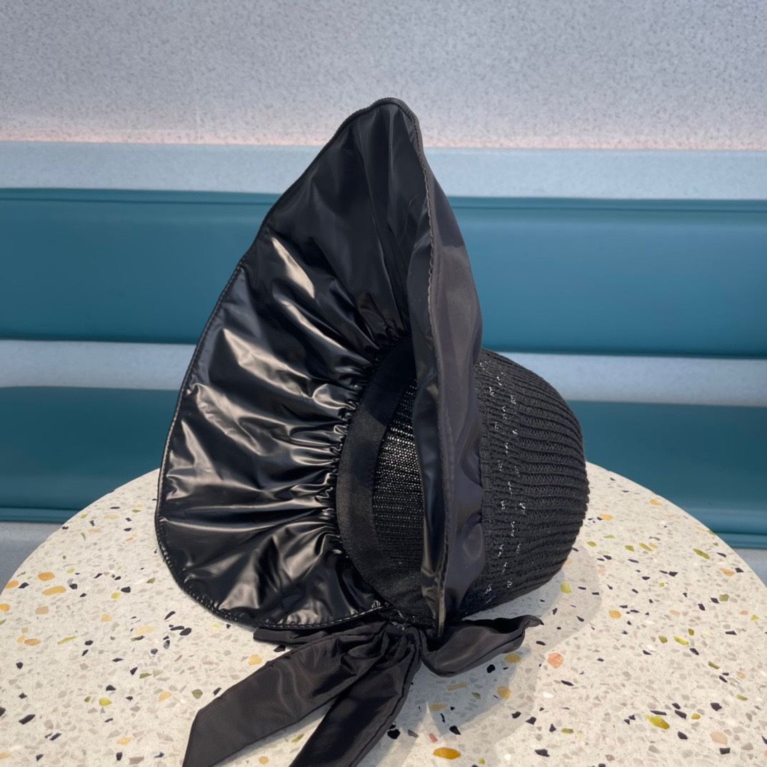  普拉达 夏季帽子女大檐帽防紫外线遮脸防晒遮阳太阳渔夫时尚百搭大沿帽子