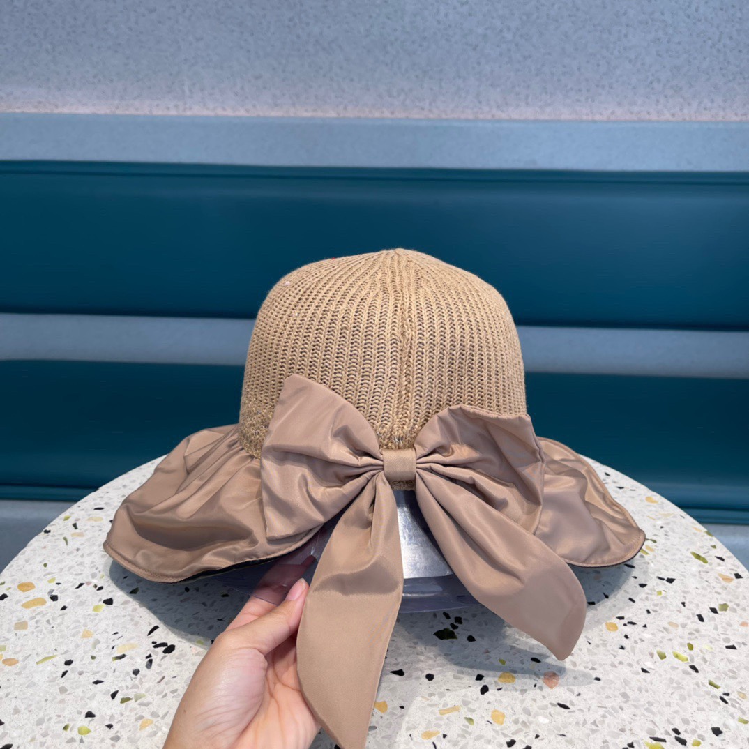  普拉达 夏季帽子女大檐帽防紫外线遮脸防晒遮阳太阳渔夫时尚百搭大沿帽子