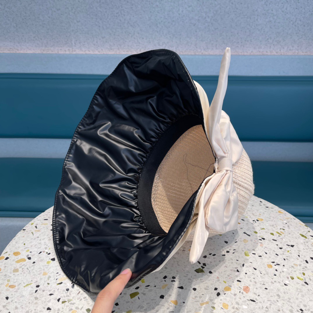  普拉达 夏季帽子女大檐帽防紫外线遮脸防晒遮阳太阳渔夫时尚百搭大沿帽子