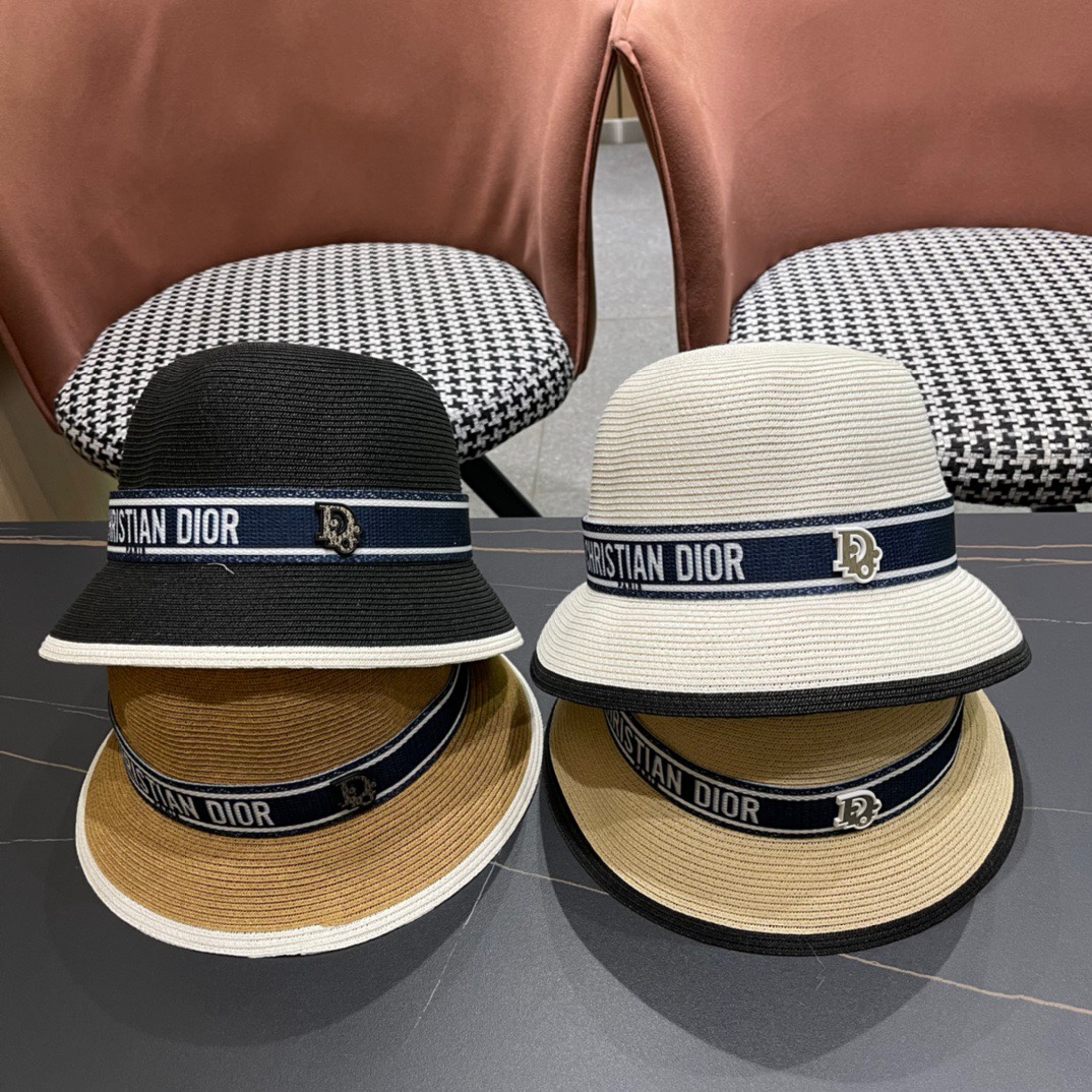 Dior nuevo sombrero de paja más perfecto, sombrero de cuenco simplificado de alta calidad, calidad excepcional, mira lo…