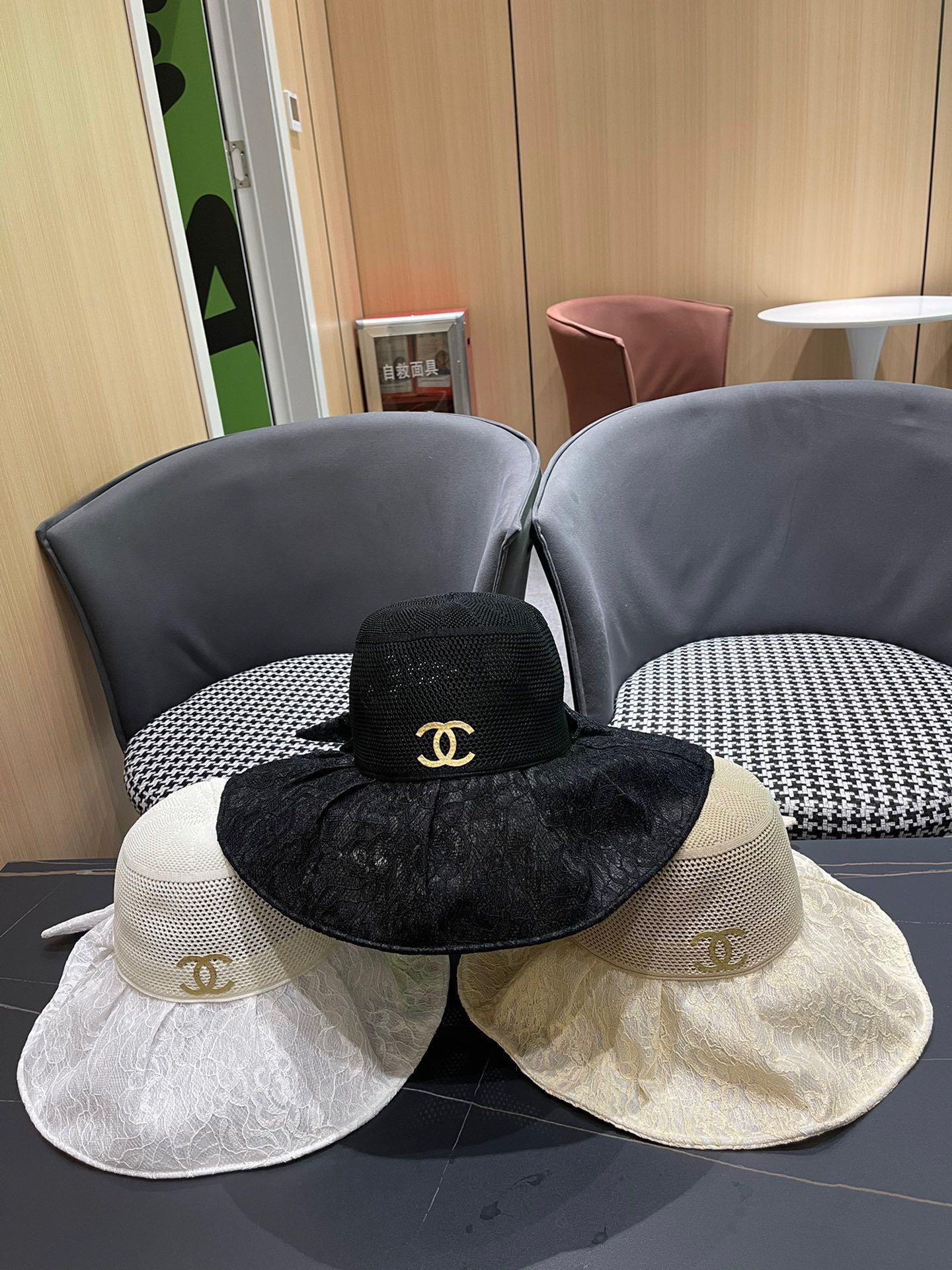 Sombrero de pescador Chanel 2024 primavera nueva colección, con lazo, protección UV, para andar en bicicleta, cubre la …
