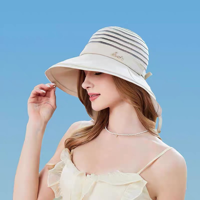 GUCCI 2024 nuevo sombrero bucket coreano versátil de protección facial y solar, resistente a UV para exteriores