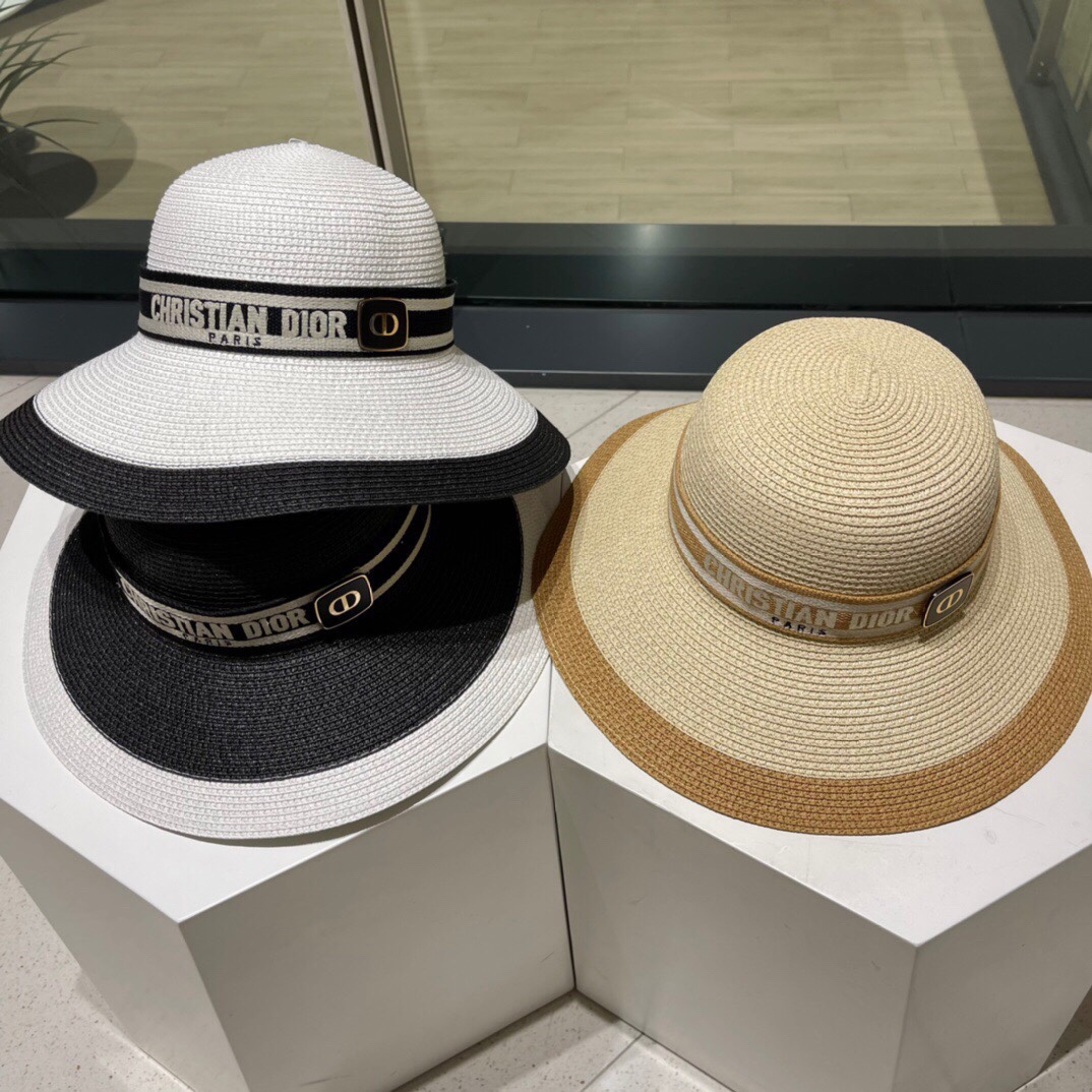 Dior sombrero de paja nuevo, sombrero para el sol, sombrero de playa, sombrero de playa para el sol, talla de cabeza 57…
