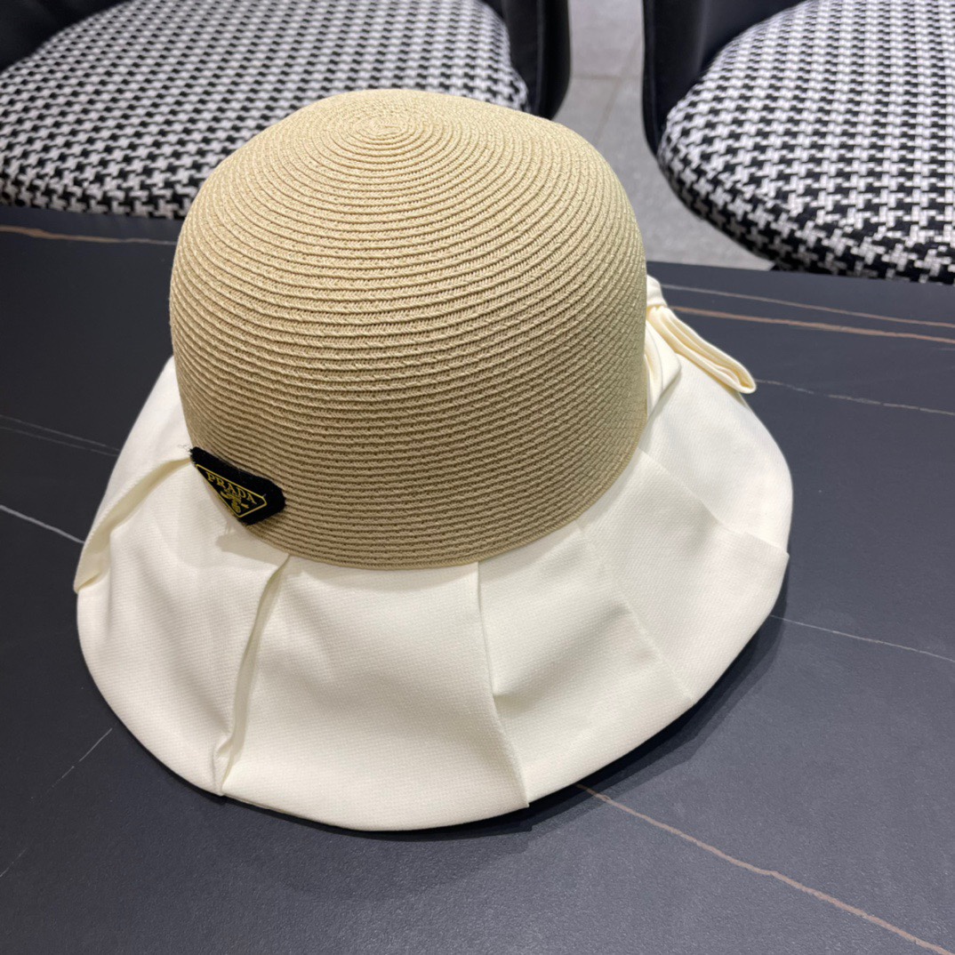 【普拉达】2024春夏新款渔夫帽，新款出货，大牌款超好搭配，赶紧入手！